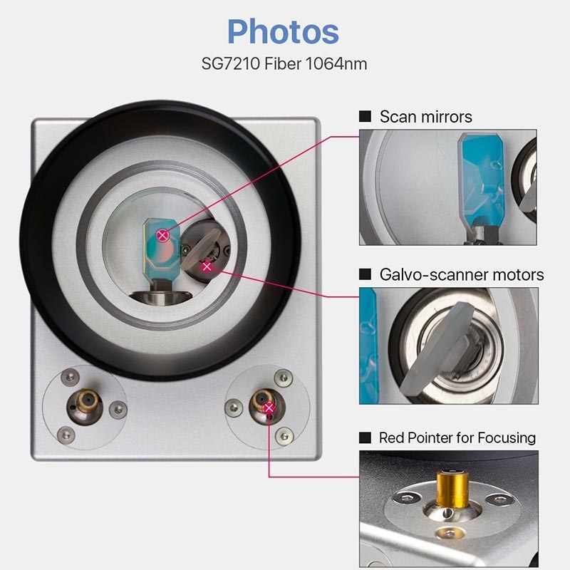 Fiber Scanhead Laser Spare Parts Practical SG7210 For Fiber Marking Machine